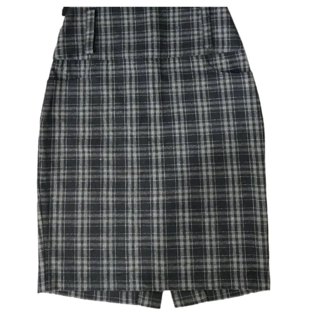 Vintage Wool Blend Plaid Skirt, 3/4